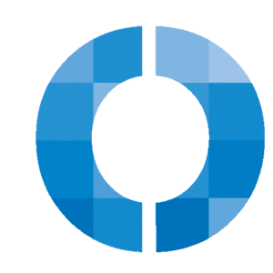 A blue circle with squares on it
